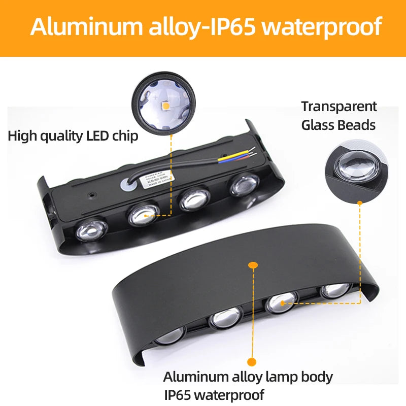 Aluminum LED Wall Lamp Waterproof IP65 Outdoor Garden Lights Interior Wall Light for Bedroom Living Room Stairs
