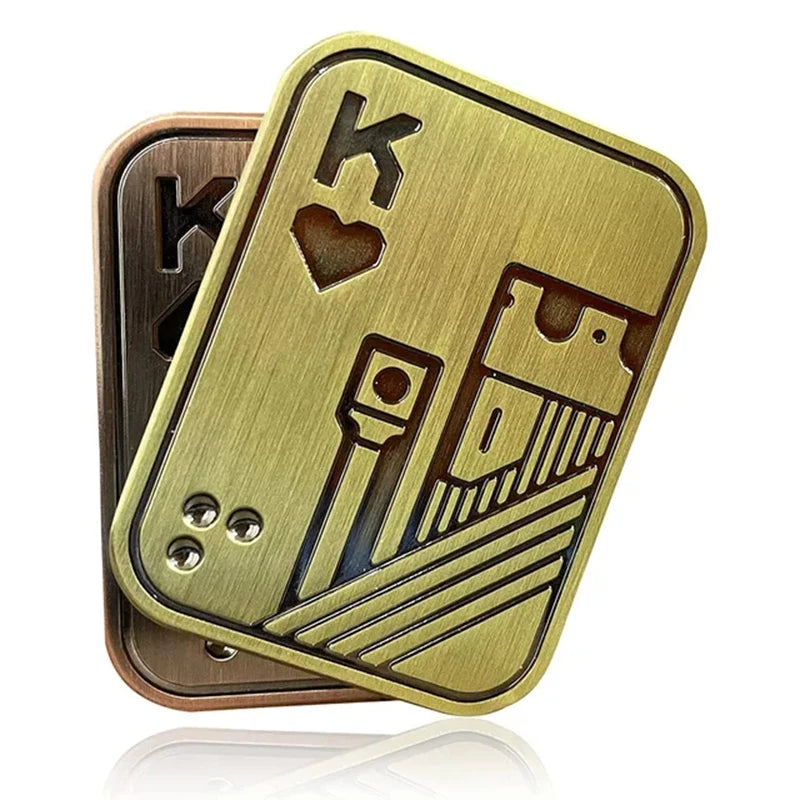 Metal Skull Push Slider EDC Fidget Toy Anti-Stress Spinning Poker Decompress Magnetic Toy for Adults Gifts