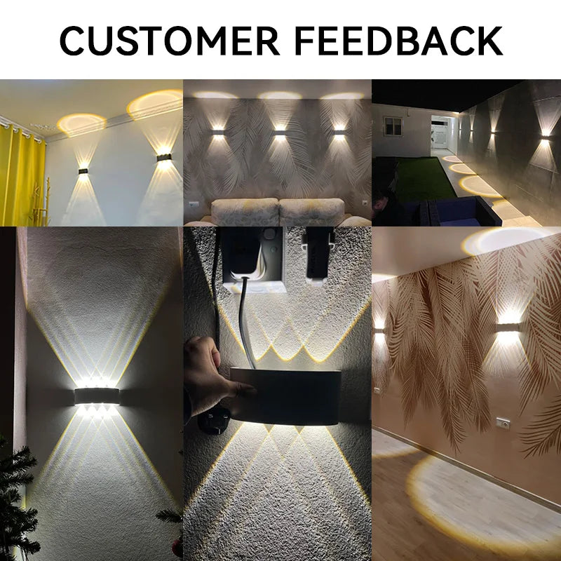 Aluminum LED Wall Lamp Waterproof IP65 Outdoor Garden Lights Interior Wall Light for Bedroom Living Room Stairs