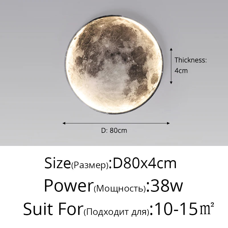 Moon LED Wall Light for Bedroom, Kids' Room, Foyer, Living Room, Coffee Bar & Hallway