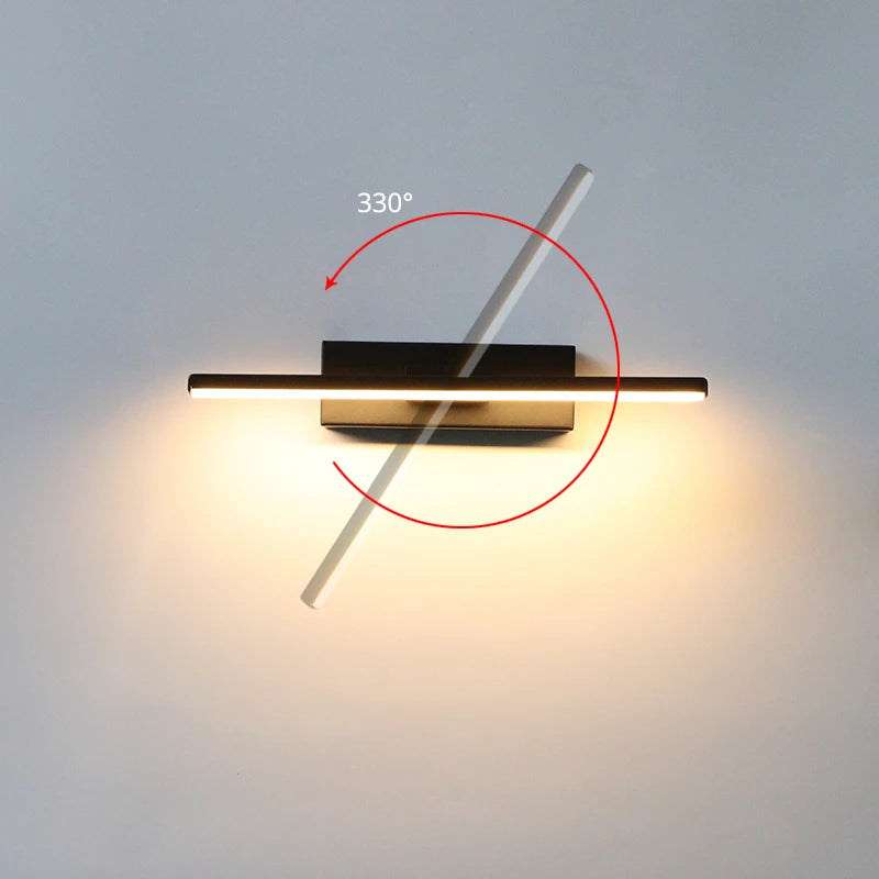 Bedroom Bedside Wall Light, 330° Rotatable Adjustable LED Wall Lamp, Simple Aluminum Light Fixture
