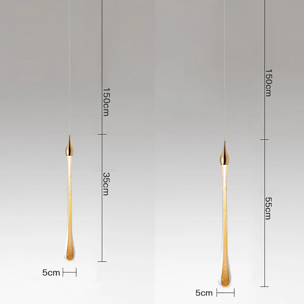 Nordic Luxury Crystal Water Drop LED Chandelier for Bedroom, Bedside & Bar