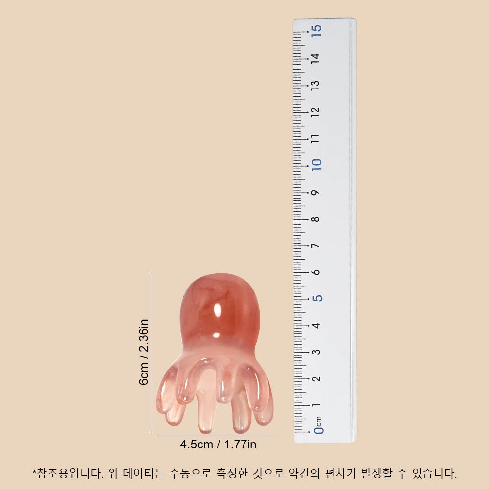 Cute Octopus Scalp Massage Comb, Korean Hair Care Stress Relief Anti-Hair Loss Portable Head Massager