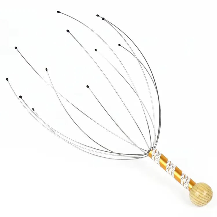 Octopus Head Massager Stainless Steel Engraved Head Relaxer Brain Massage Claw Scalp Scratcher Itch Reliever