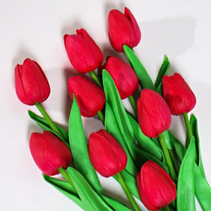 Artificial Tulips Bouquet Real Touch Fake Tulip Flowers for Home Wedding Decor
