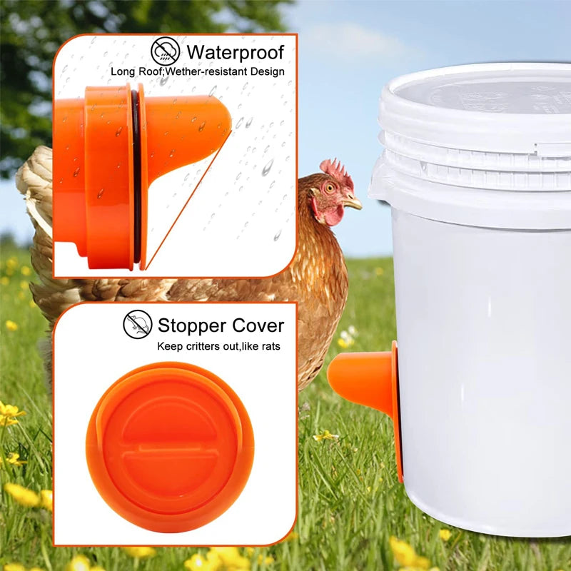 Automatic Gravity Chicken Feeder, DIY Rainproof Poultry Feeder for Chicken & Duck Farms