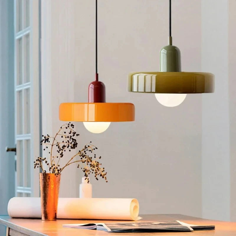 Nordic Glass Bauhaus Retro Chandelier for Dining Room, Living Room, Bedroom, Bar & Coffee Shop
