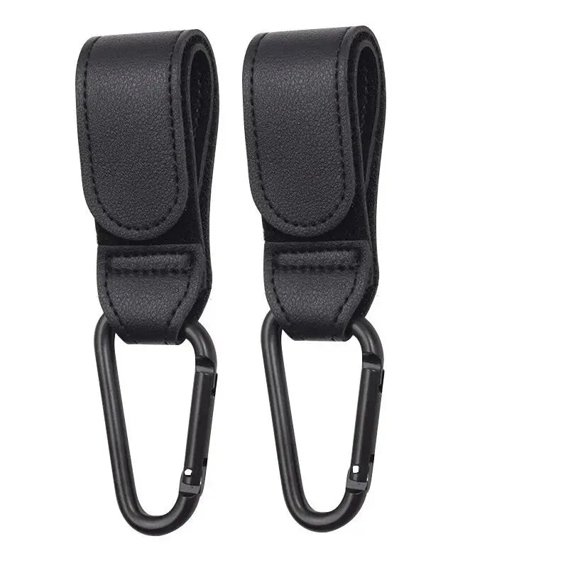 Leather Cart Hooks Baby Stroller PU Adjustable Pram Hook Organizer Diaper Bag Hanger Children Travel Accessories