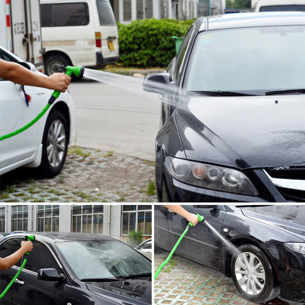 Expandable Garden Water Hose with Double Metal Connector, High Pressure PVC Magic Pipe for Irrigation & Car Wash