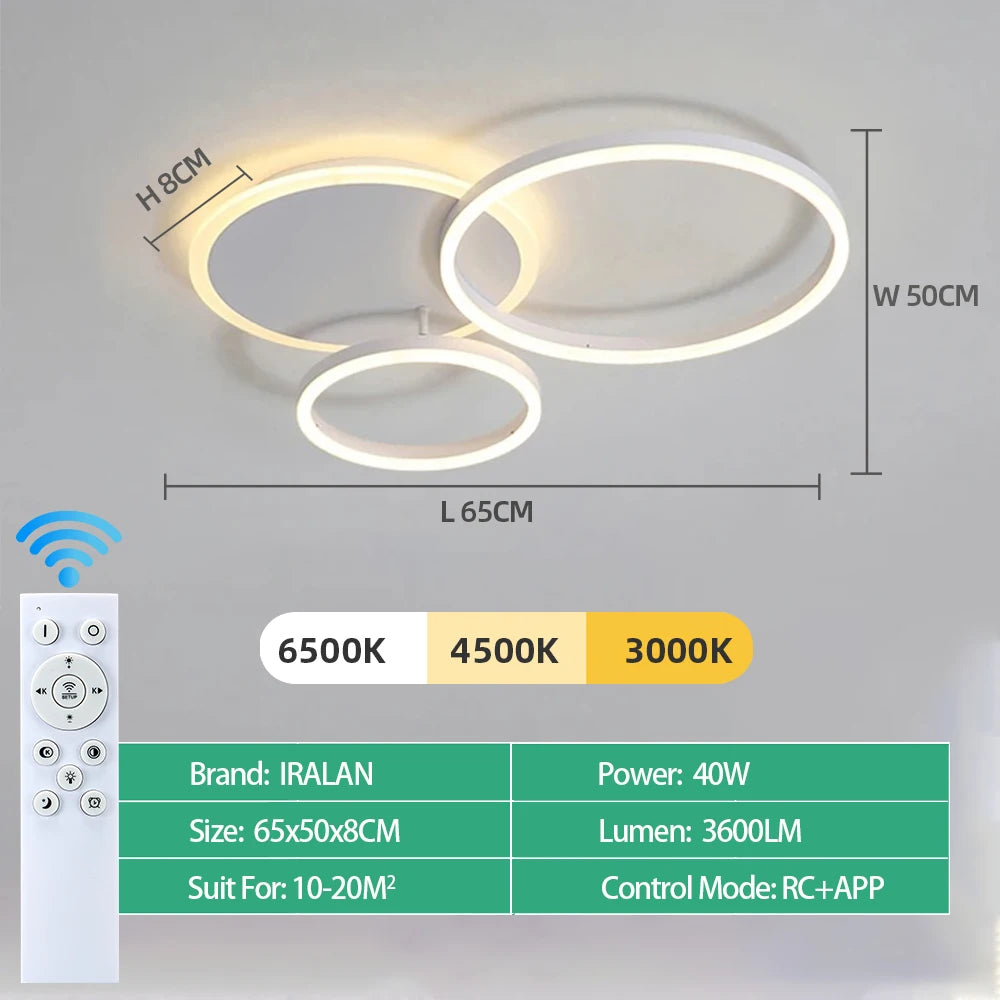 Modern Dimmable LED Ceiling Chandelier Lamp for Home, Living Room, Study & Bedroom Decor