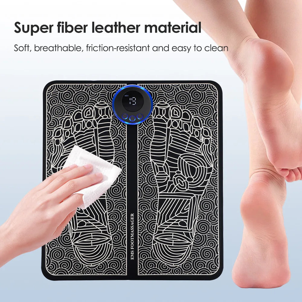 EMS Foot Massager Pad for Pain Relief & Acupoint Massage, Electric Muscle Stimulation to Improve Blood Circulation