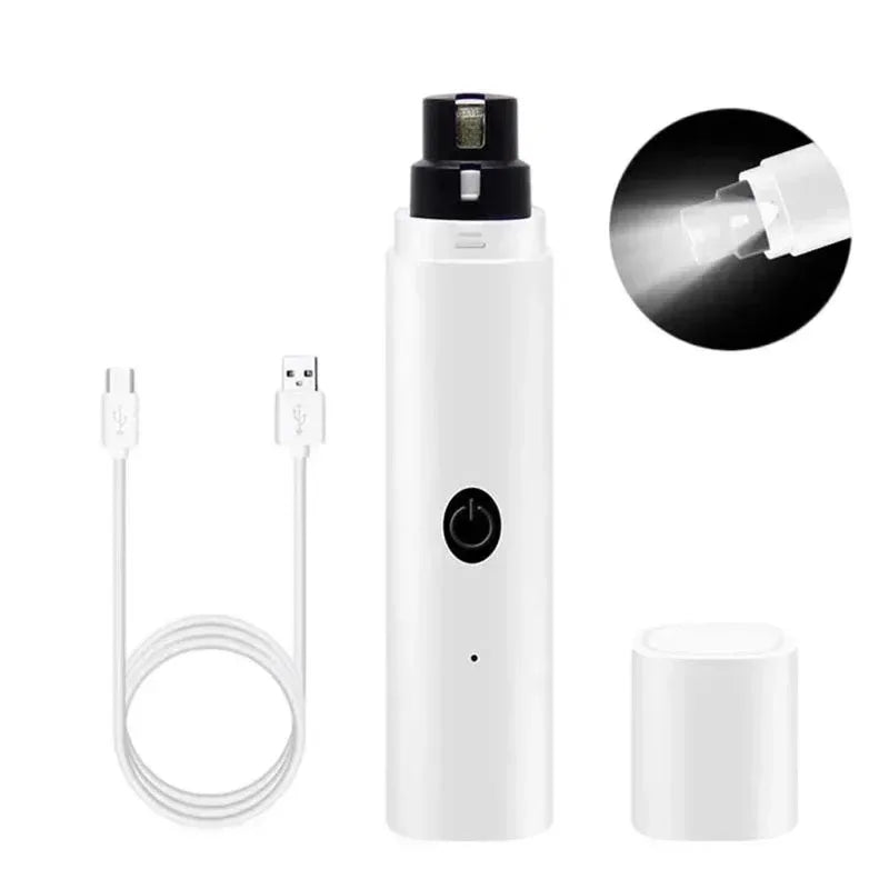 Rechargeable Electric Dog Nail Clippers & Grinder, USB Charging LED Light Quiet Pet Nail Grooming for Dogs & Cats