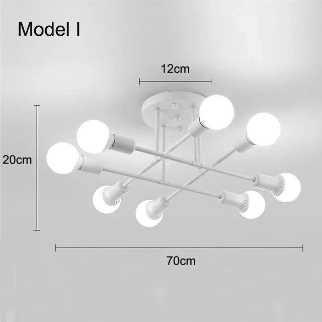 Nordic Minimalist LED Pendant Ceiling Chandelier in Black & Gold for Bedrooms & Living Rooms