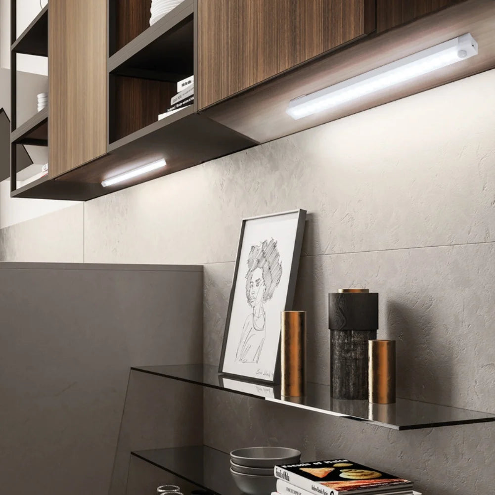 LED Motion Sensor Night Light Wireless Type-C Rechargeable Cabinet Wardrobe Lamp Staircase Backlight for Kitchen