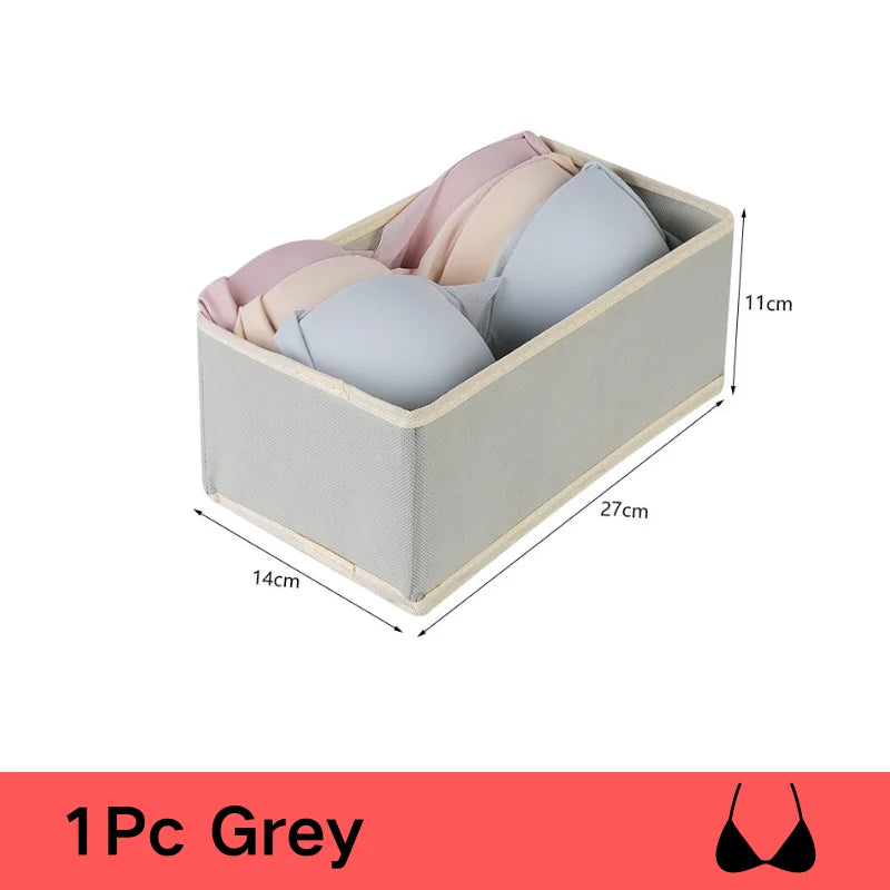 Underwear Organizer for Cabinets and Drawers - Foldable Wardrobe Storage Box for Bras, Socks and Pants