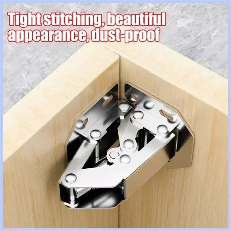 90 Degree Cabinet Hinges No-Drilling Hole Hydraulic Buffer Hinge Kitchen Cupboard Furniture Hardware