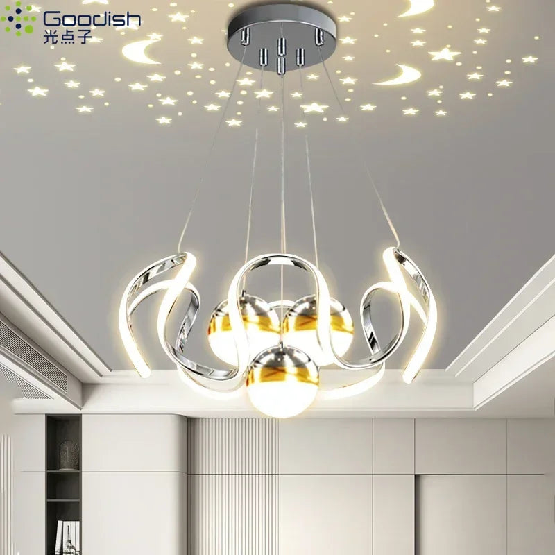 Modern Nordic Minimalist Luxury LED Pendant Chandelier for Living, Dining & Bedroom