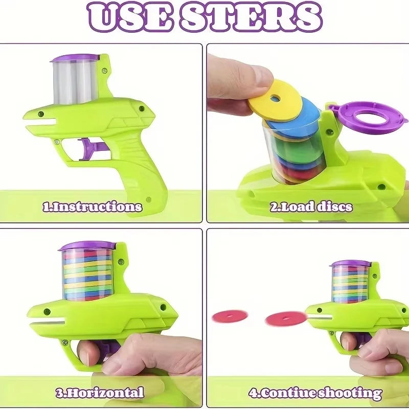 Funny Turnip Gun Cat Toy with Reusable Foam Frisbees, Interactive Hunting Toy for Dogs & Cats