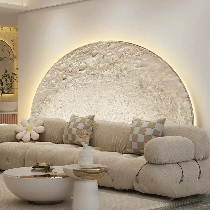 Moon Sandstone LED Wall Lamp Painting - Background Wall Living Room Decoration