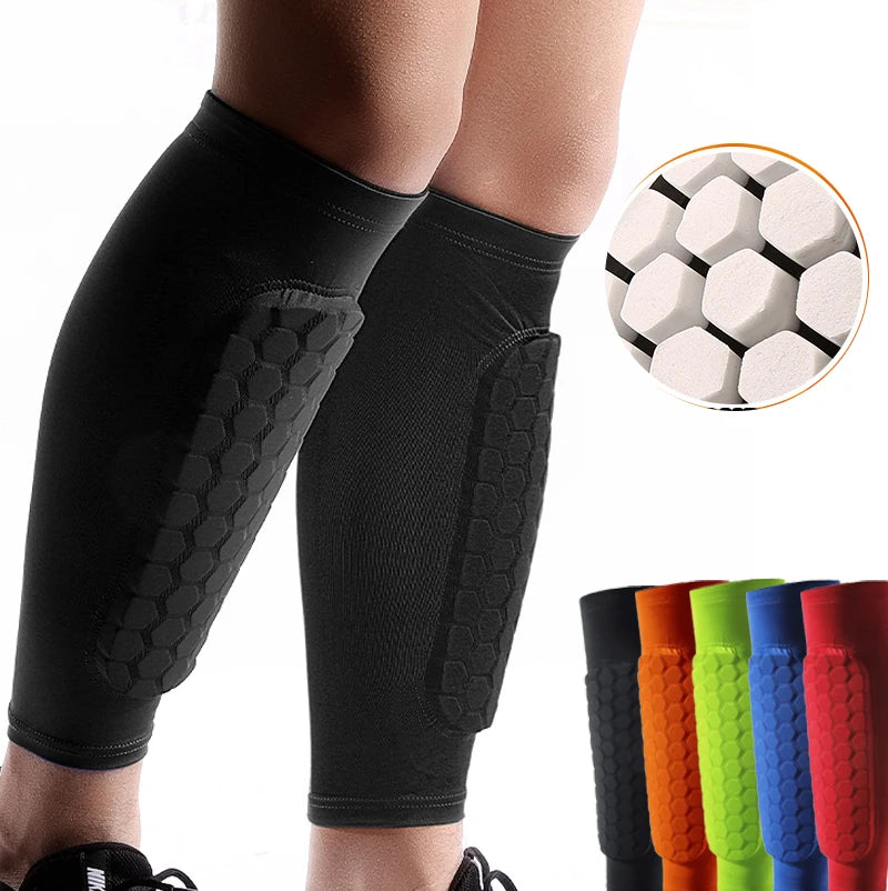 Football Shin Guard Socks Sleeves with Foam, Calf Compression Sleeve, Honeycomb Pads Sports Legging & Soccer Equipment