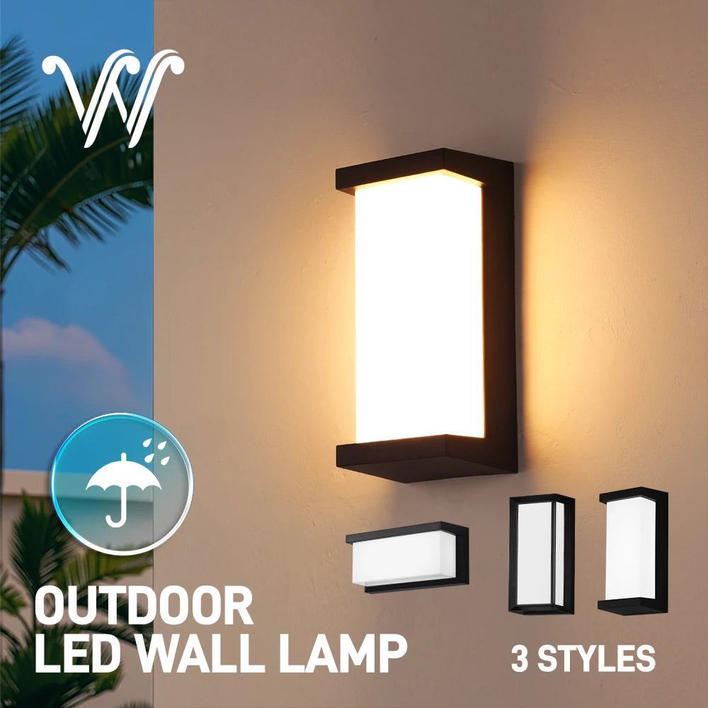IP65 Waterproof Outdoor LED Wall Lamp Exterior Lighting Plastic Lamp Body Warm White Porch & Garden Light