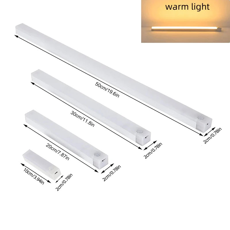 Motion Sensor Rechargeable LED Night Light - Wireless USB-C Lamp for Kitchen Cabinet, Bedroom & Staircase
