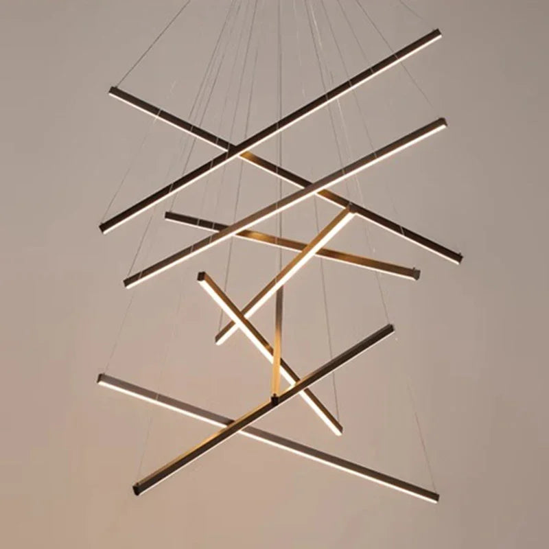 Modern Minimalist LED Ceiling Chandelier Pendant Lamp for Living Room, Hall & Staircase