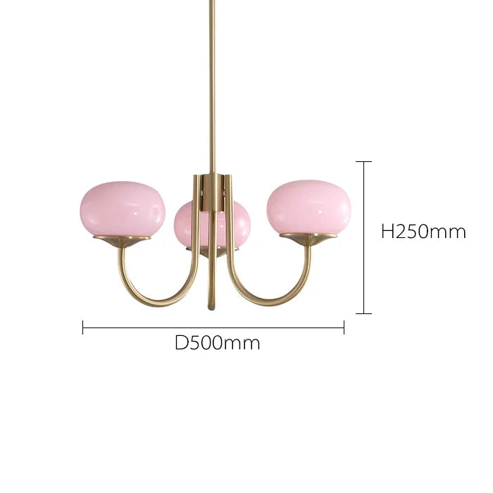 Nordic Bauhaus Pink Pendant Chandelier - Designer Art Lamp for Girl's Room & Children's Bedroom