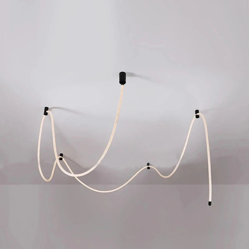 Designer DIY Silicone Chandelier, Art Wrapped Line Lamp for Living Room Dining Room Exhibition Hall Bedroom