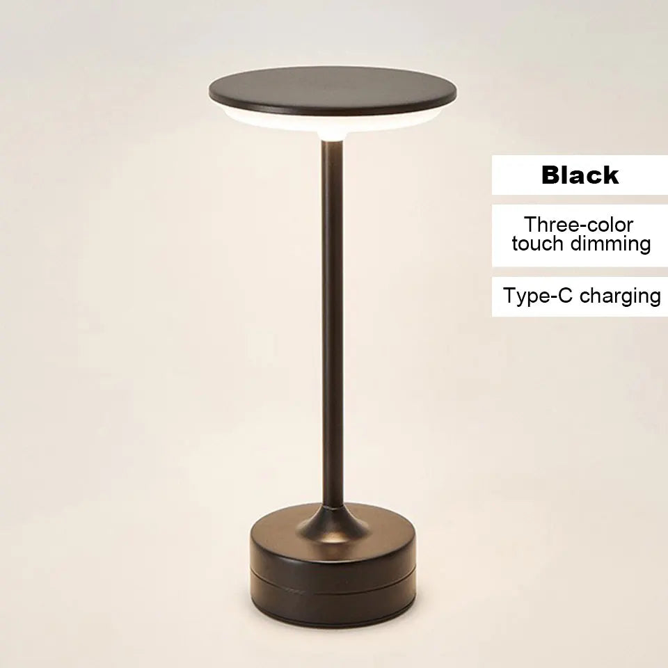 LED Table Lamp Touch Sensor USB Rechargeable Portable Night Light Wireless Reading Lamp for Bedroom Restaurant Hotel Bar
