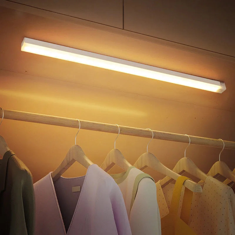 LED Motion Sensor Night Light Wireless Type-C Rechargeable Cabinet Wardrobe Lamp Staircase Backlight for Kitchen