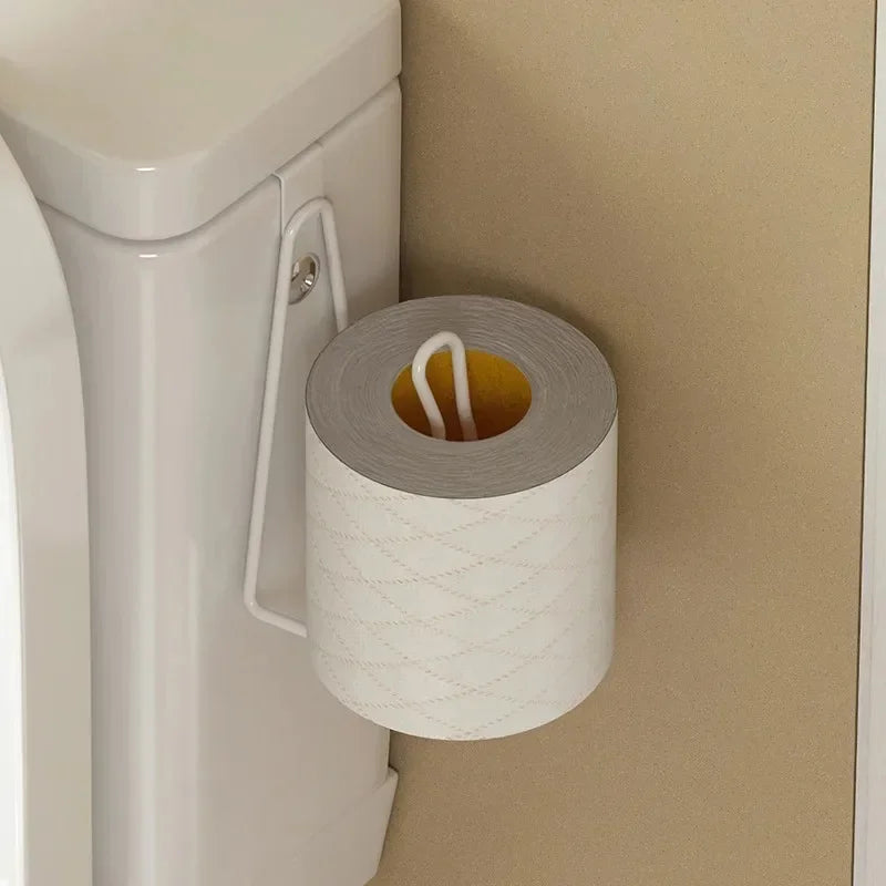 No-Drill Stainless Steel Toilet Paper Holder - Space-Saving Wall Mounted Bathroom Tissue Rack