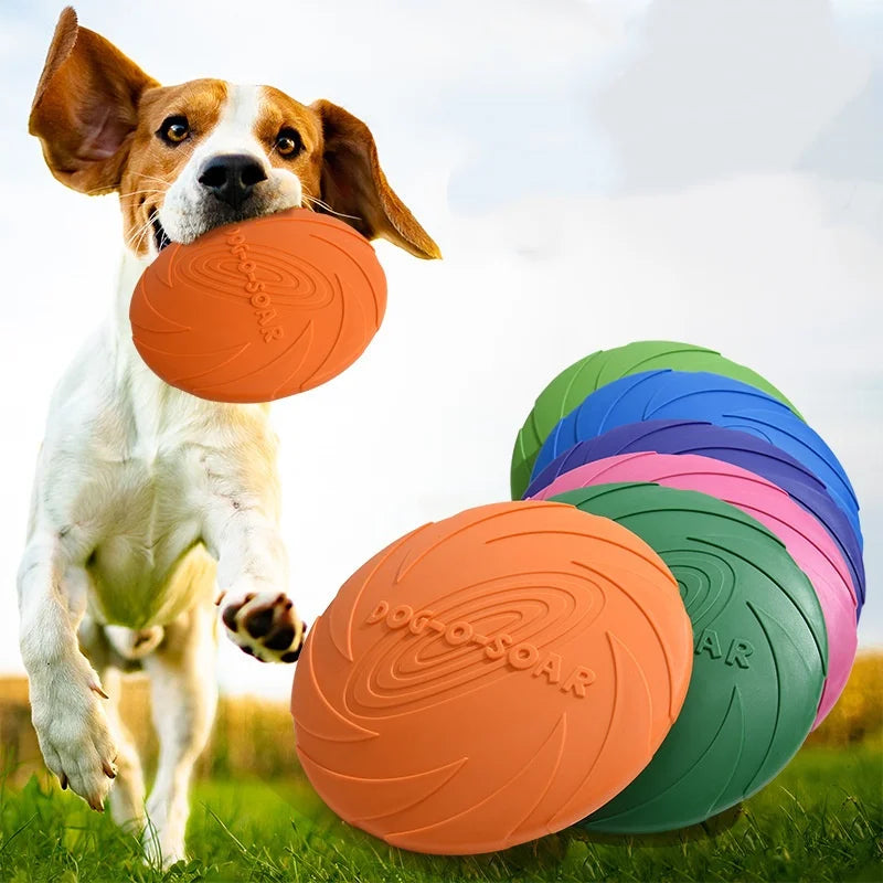 Silicone Flying Saucer Dog and Cat Toy - Chew Resistant Flying Discs for Puppy Training and Interactive Pet Play
