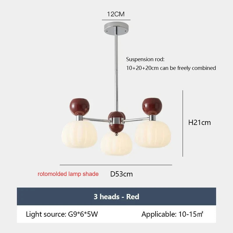 SANDYHA Elegant Modern Pumpkin Chandelier LED Lamp - Stylish Lighting Fixture for Living Room, Bedroom and Home Decor