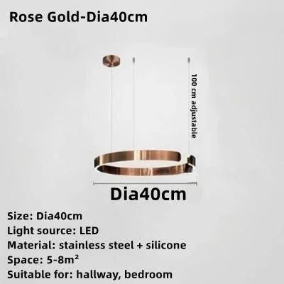 Modern Minimalist Stainless Steel C-Type LED Chandelier Pendant Lamp for Restaurant & Kitchen