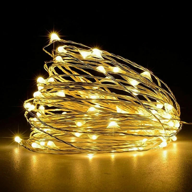 Fairy Light LED Copper Wire String Lights Battery Powered for Bedroom Garden Party Wedding Decoration