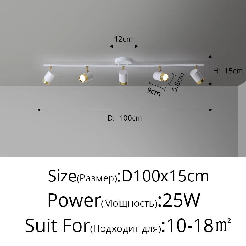 Black & White LED Chandelier for Living Room Balcony Corridor, Modern Simple Decorative Lighting