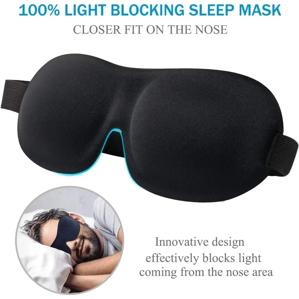 3D Sleep Mask Blindfold Sleeping Aid Soft Memory Foam Eye Mask for Travel Blackout Light Cover