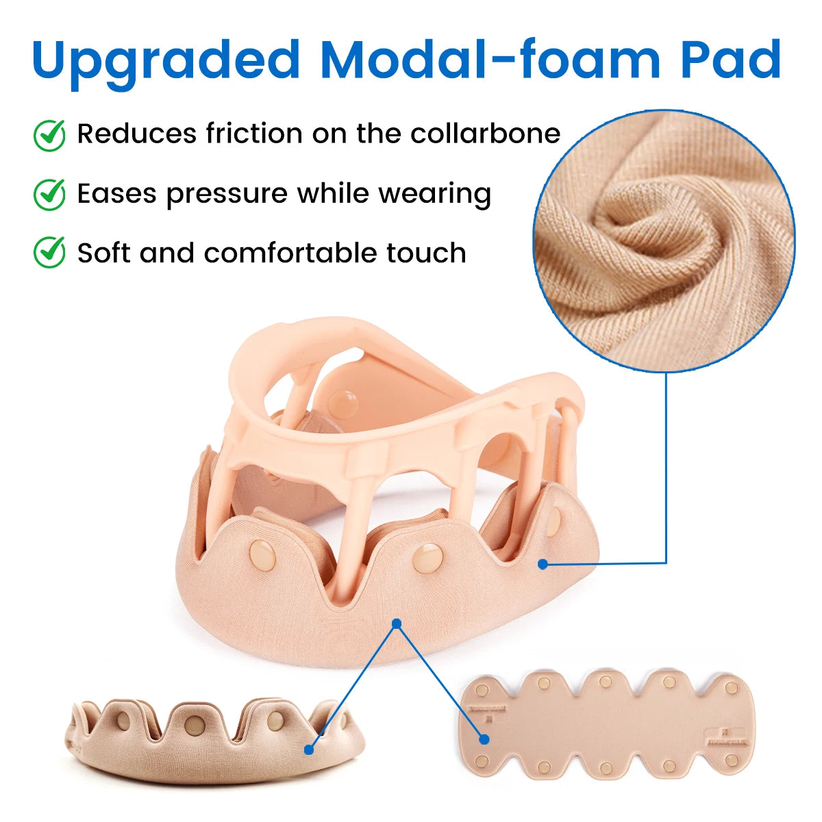 VELPEAU Silicone Neck Brace - Breathable Waterproof Cervical Collar for Spine Pressure, Neck Stiffness and Pain Relief