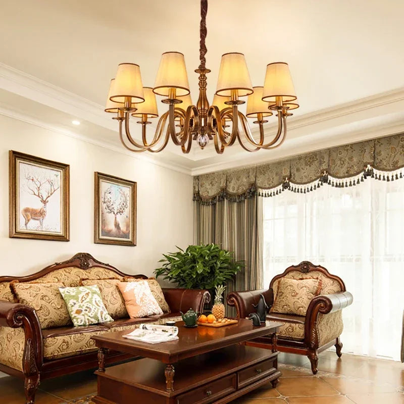 Luxury Classic LED Chandelier Rustic Suspension Luminaire for Living Dining Room & Bedroom Hanging Home Decor