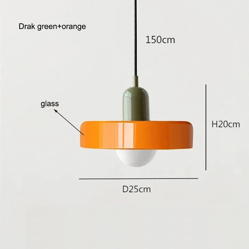 Nordic Glass Bauhaus Retro Chandelier for Dining Room, Living Room, Bedroom, Bar & Coffee Shop