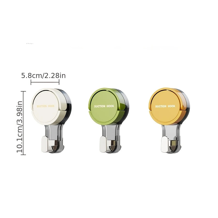 Strong Vacuum Suction Hooks - Traceless No-Drilling Adhesive Hooks for Home, Bathroom, Kitchen and Door
