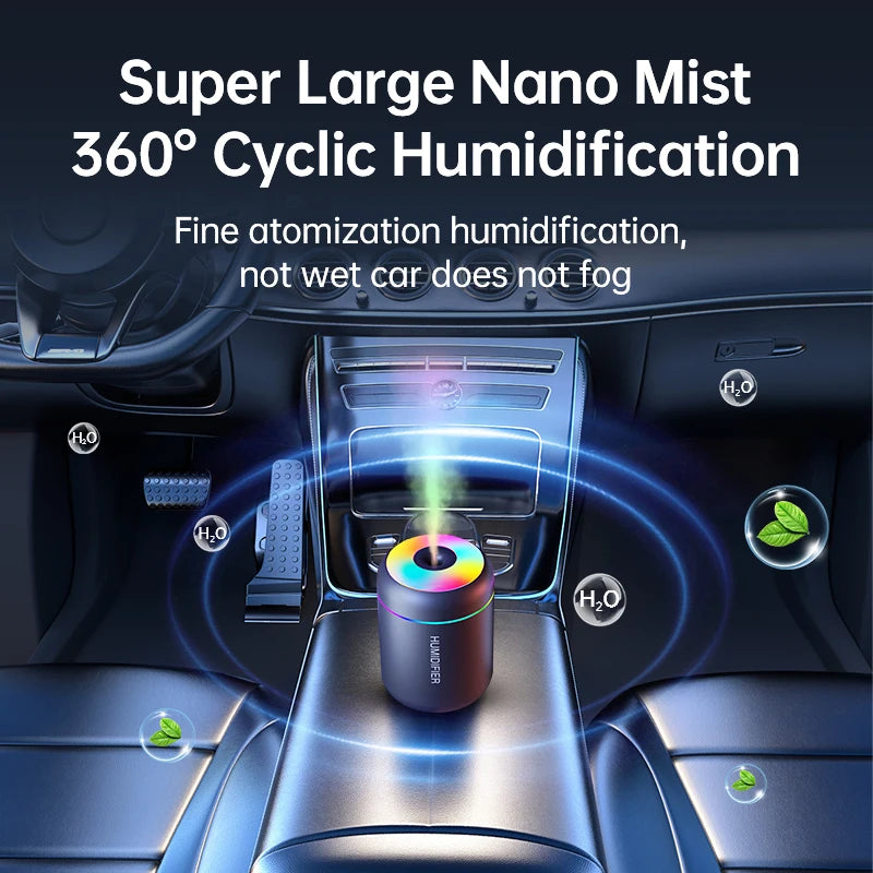 Mini Air Humidifier USB Electric Aroma Diffuser Essential Oil Purifier Aromatherapy Mist Maker with Lights for Car Home Bedroom