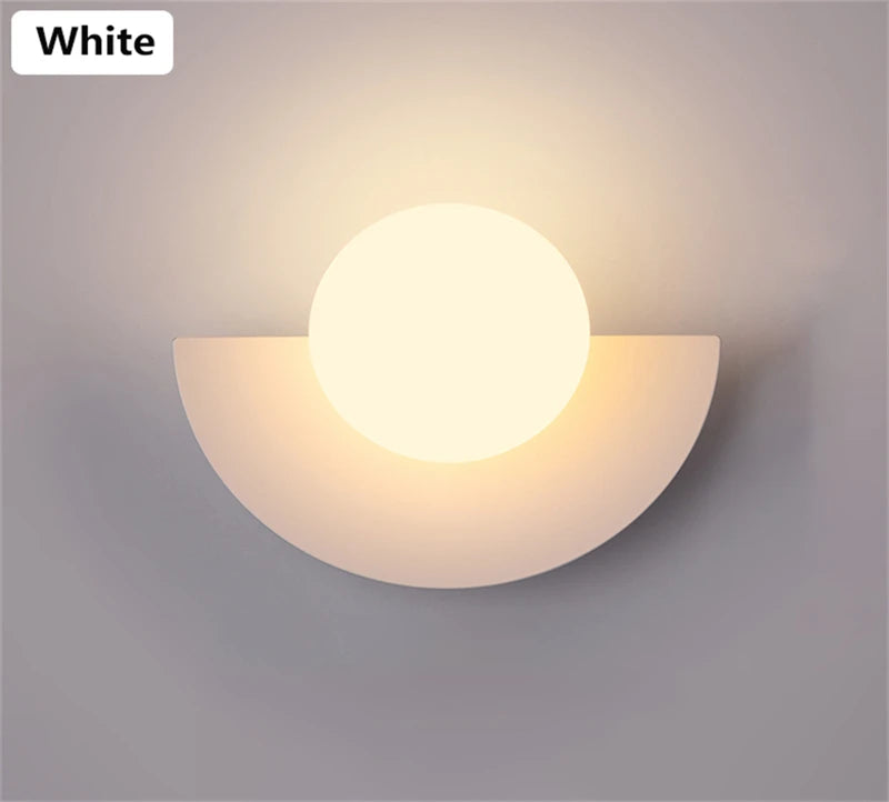 Round Ball Lampshade Wall Sconce Light, LED G9 Bulb for Bedroom Corridor Home Decor Lustre