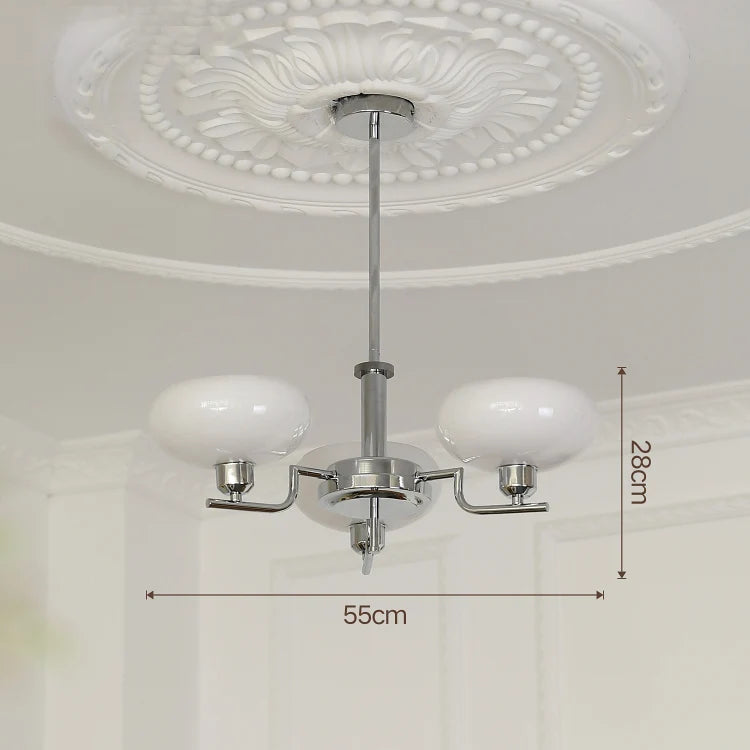 Bauhaus Modern French Designer Chandelier for Bedroom Study Living Room, Northern European Retro Lamp