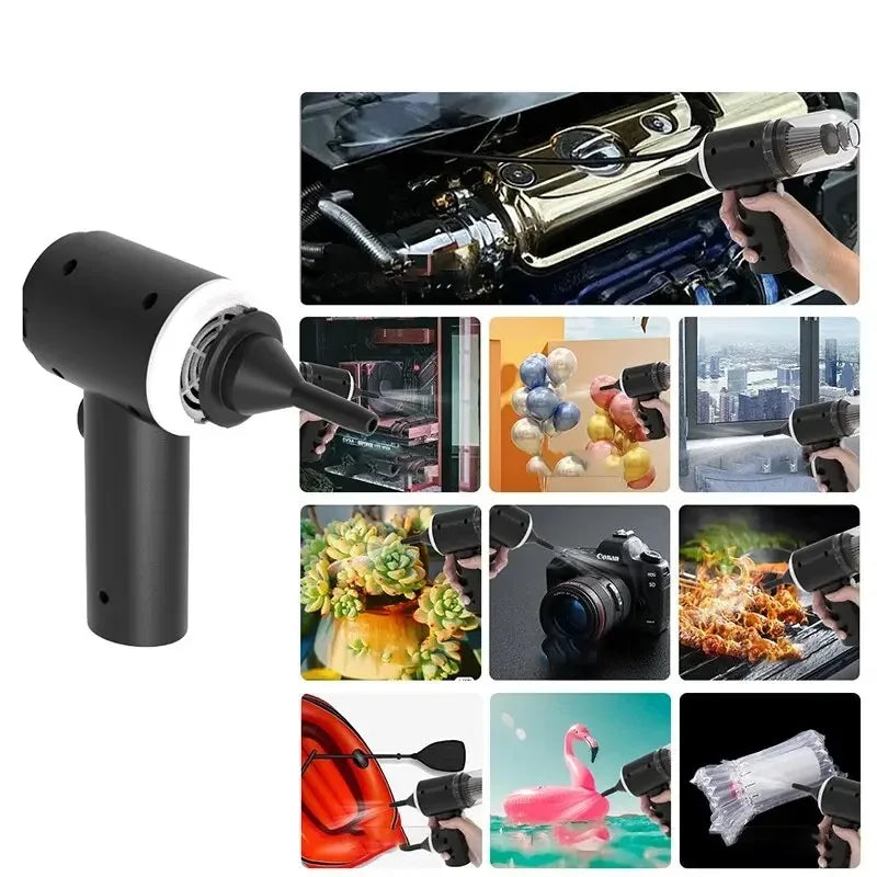 9000Pa Wireless Car Vacuum Cleaner USB Rechargeable 1200mAh Portable Mini Wet & Dry Household Cleaner