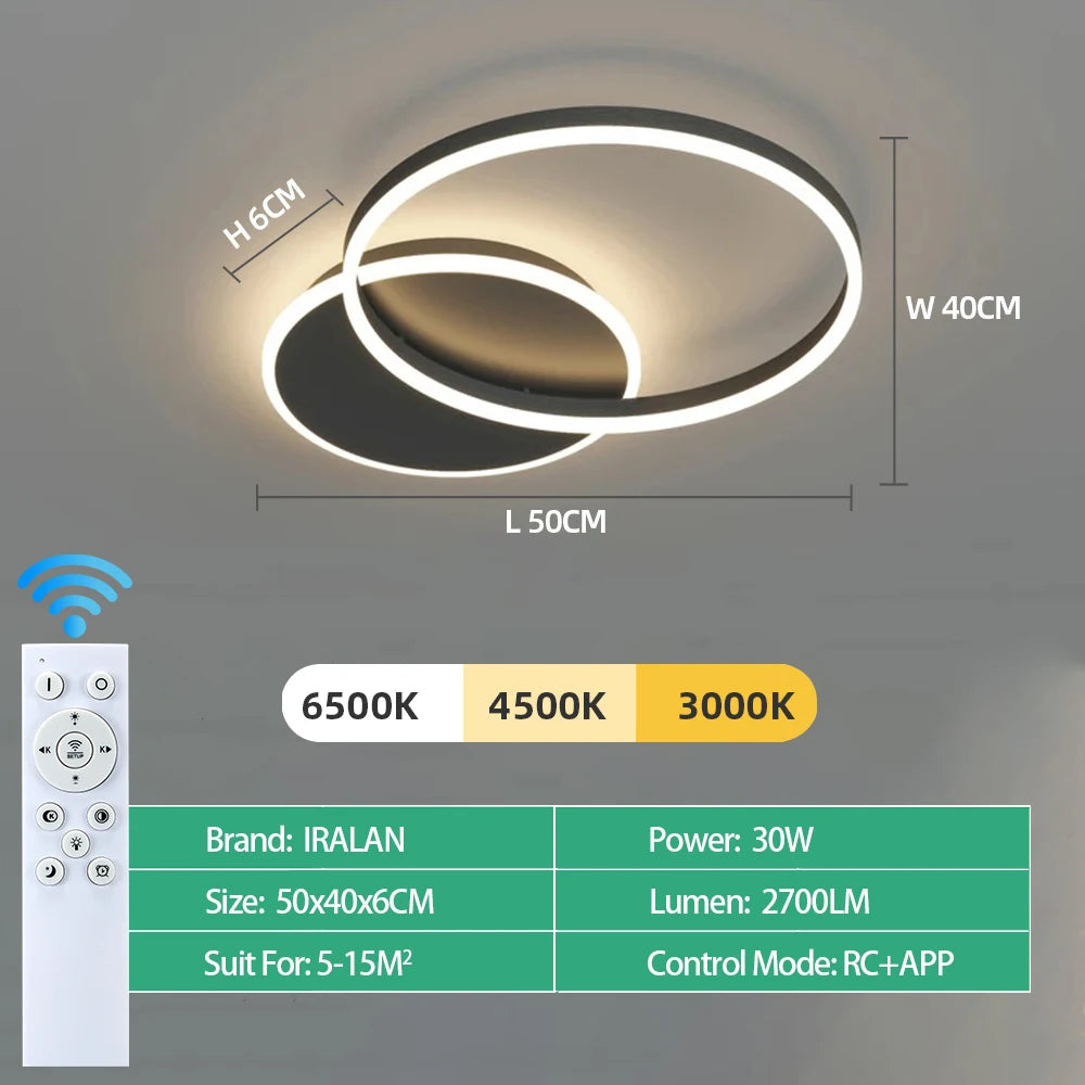 Modern Dimmable LED Ceiling Chandelier Lamp for Home, Living Room, Study & Bedroom Decor