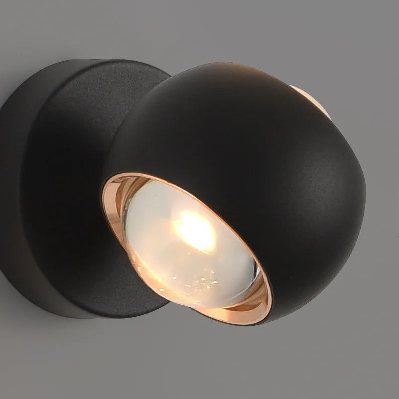 Modern Nordic Rotatable LED Up-Down Wall Sconce - Frosted Metal & Acrylic Lens Bedroom Lamp