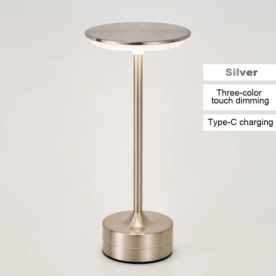 LED Table Lamp Touch Sensor USB Rechargeable Portable Night Light Wireless Reading Lamp for Bedroom Restaurant Hotel Bar