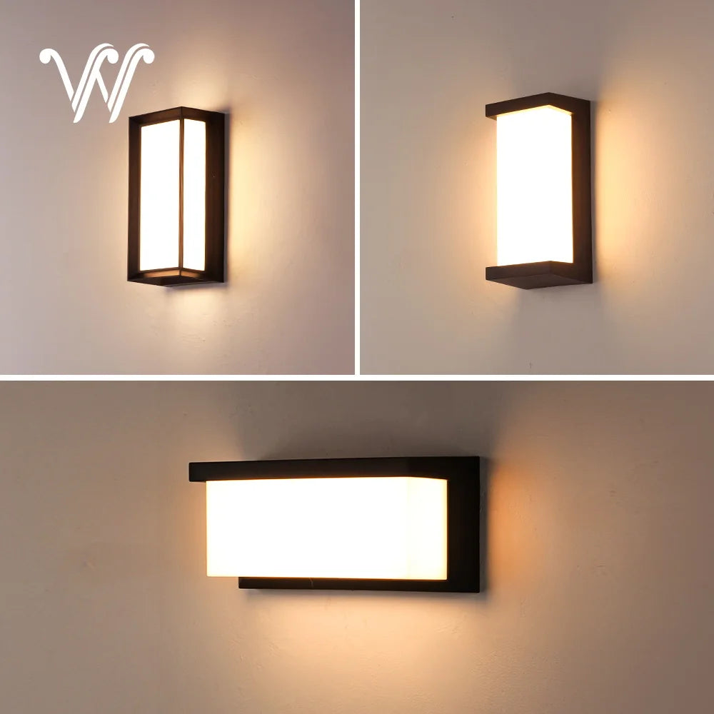 IP65 Waterproof Outdoor LED Wall Lamp Exterior Lighting Plastic Lamp Body Warm White Porch & Garden Light